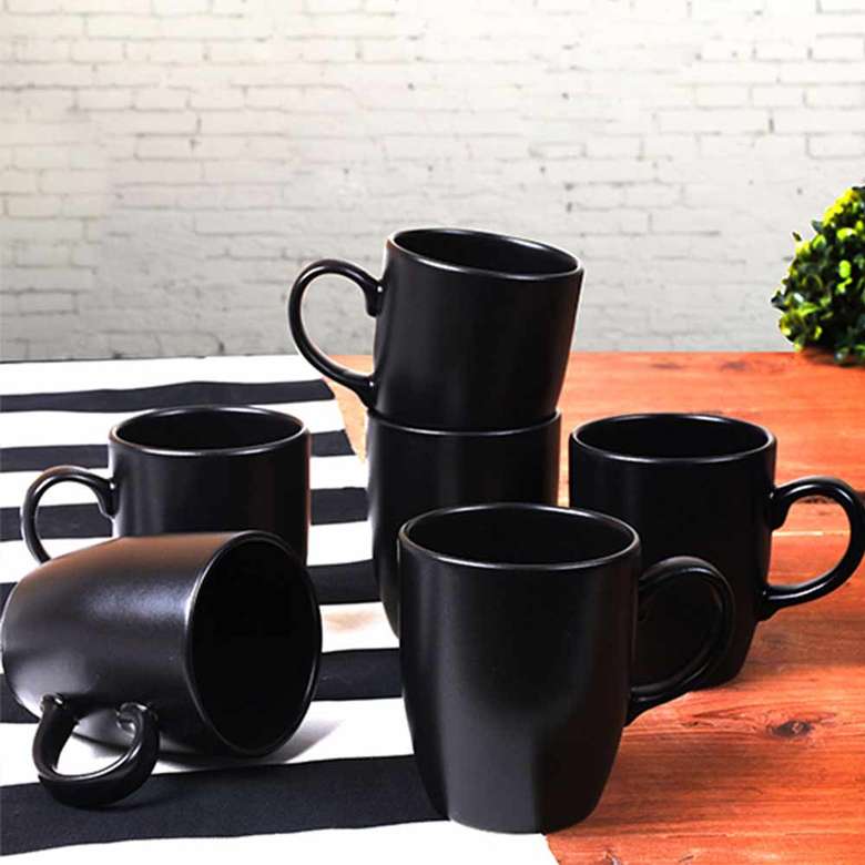 Keramika Matte Black Cloud Mug 9 Cm 6 Pcs