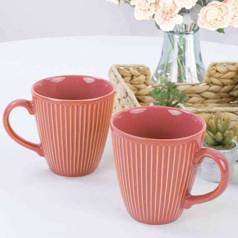 Keramika Orange Myra Mug 10 Cm 2 Pieces