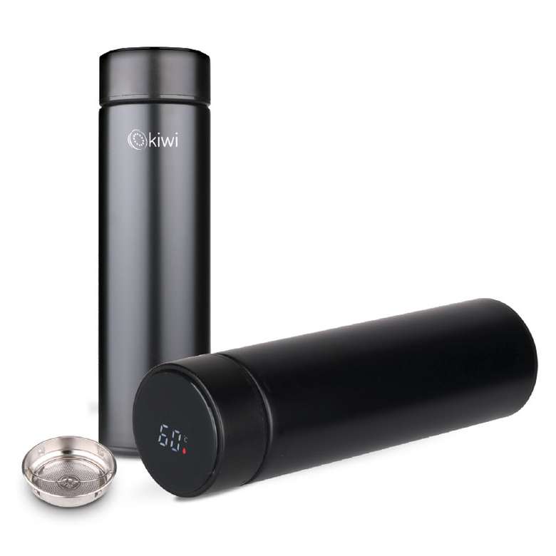 Kiwi Thermos With Digital Display Black