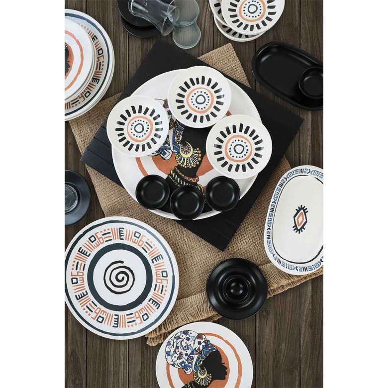 Keramika African Breakfast Set 50 Pieces for 6 Persons