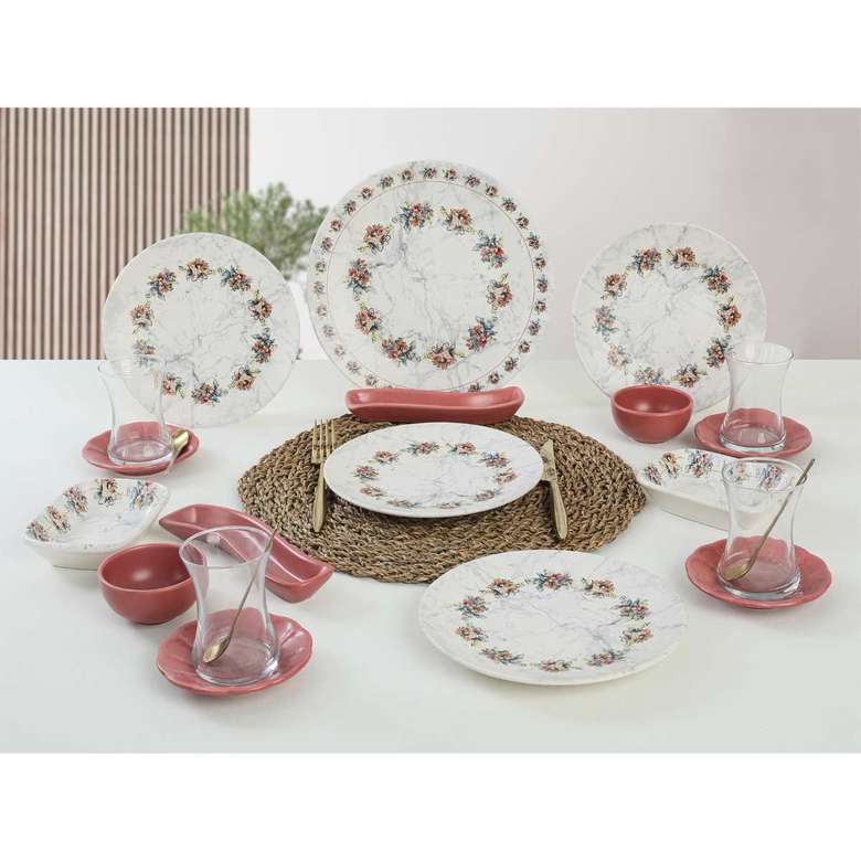 Keramika Floral Patterned Breakfast Set 19 Pcs