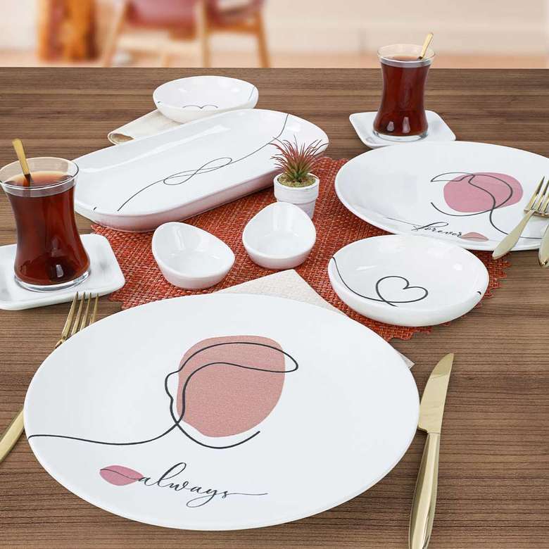 Keramika Forever & Always Breakfast Set 11 Pieces for 2 Persons