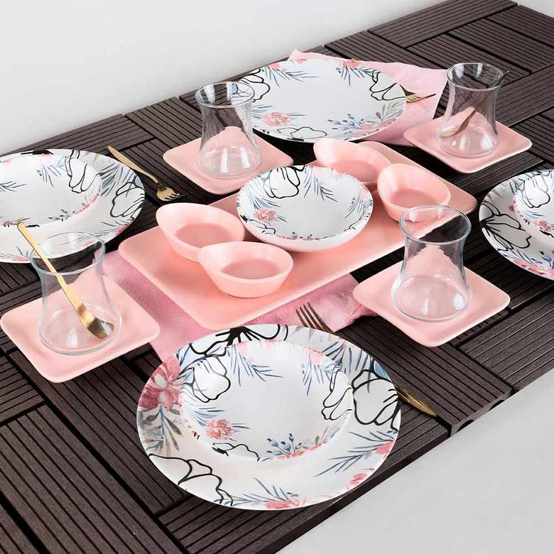 Keramika Rossy Breakfast Set 21 pieces for 4 people