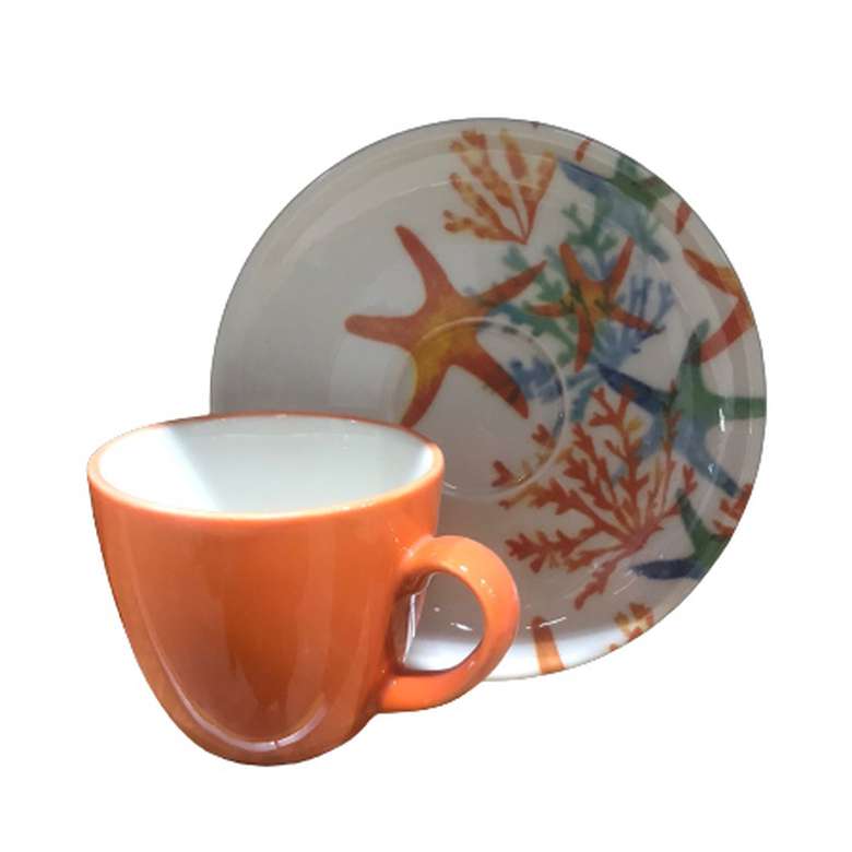 Coffee Cup Set of 6 Orange