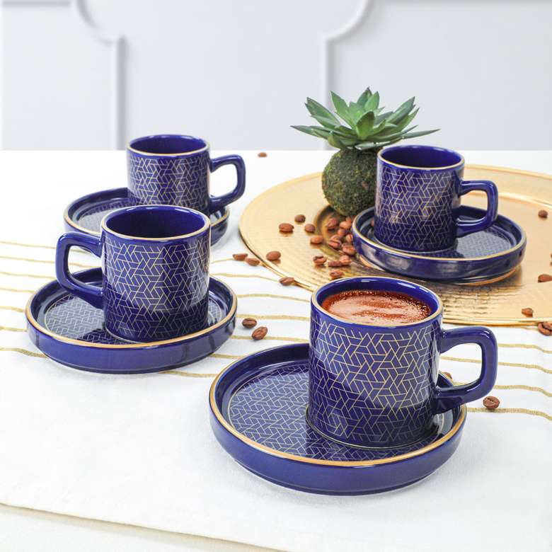 Keramika Dora Moonlight Coffee Set 8 Pieces for 4 Persons