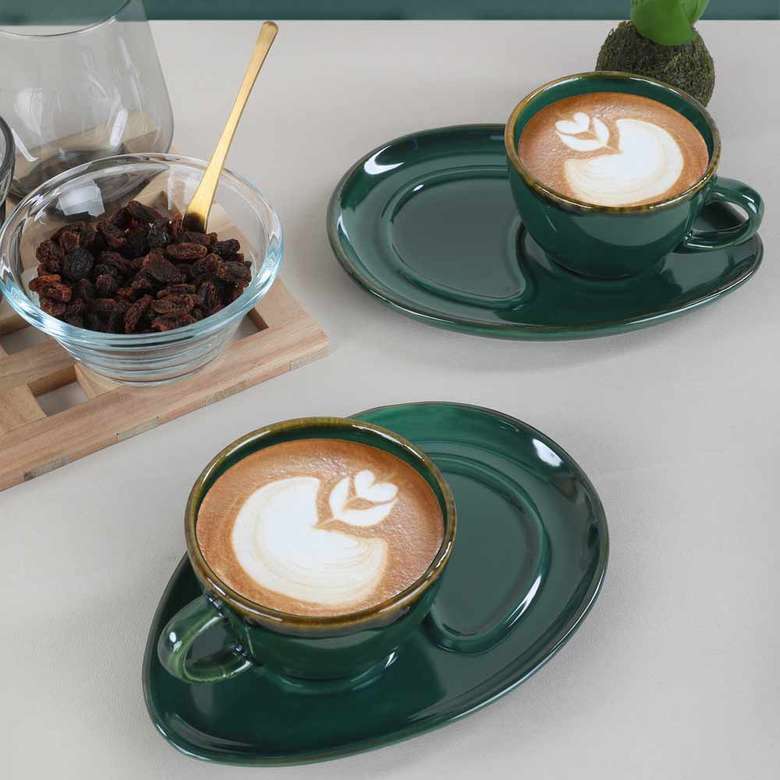 Keramika Zümrüt Drip Coffee Presentation Set 4 Pcs for 2 Persons