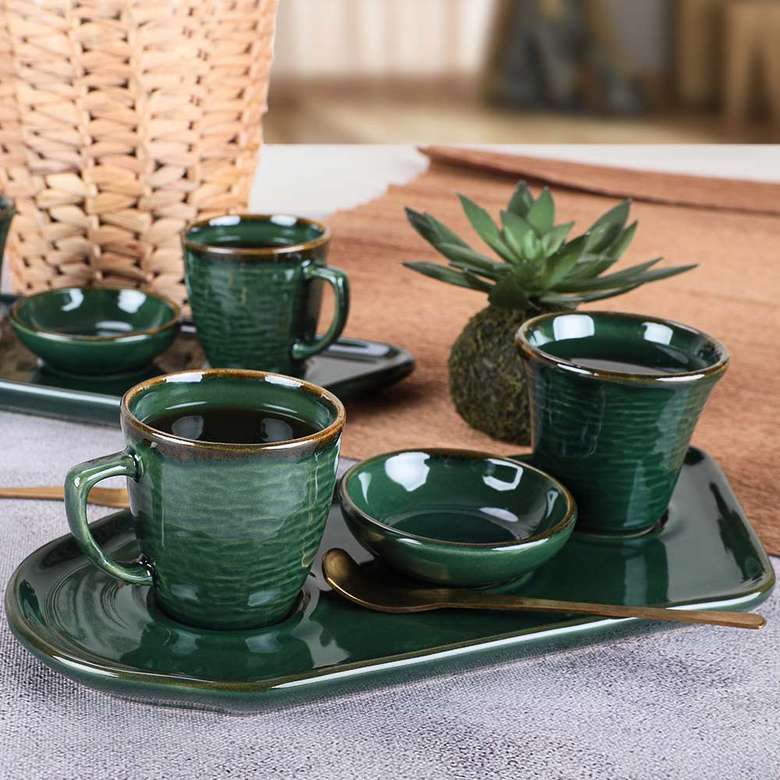 Keramika Emerald Lora Coffee Presentation Set 8 Pieces for 2 Persons