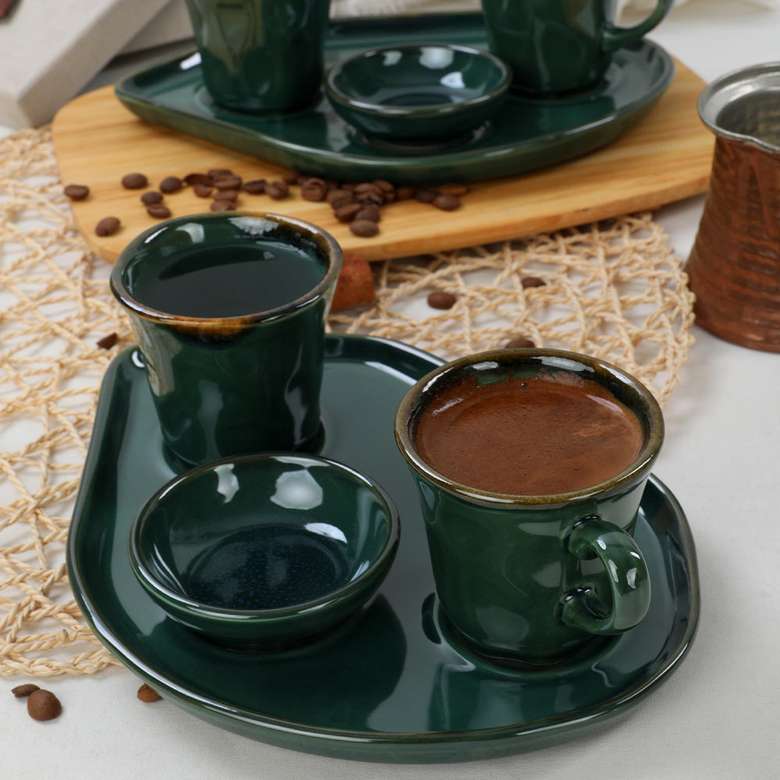 Keramika Emerald Moka Coffee Presentation Set 8 pieces for 2 persons