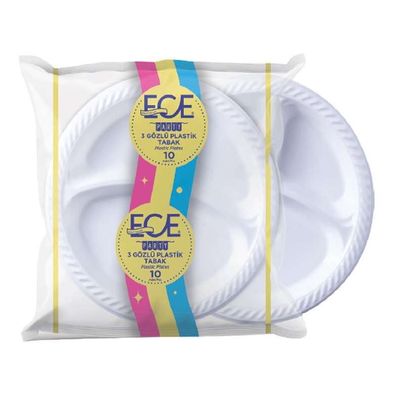 Ece 3 Eyed Plastic Plate Set of 10