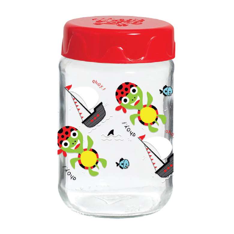 Herevin Glass Food Jar Patterned 370 ml