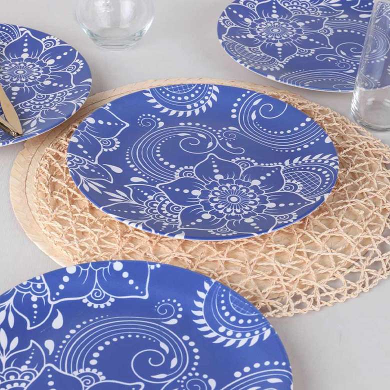 Keramika Blue Clove Serving Plate 26 Cm 6 Pieces