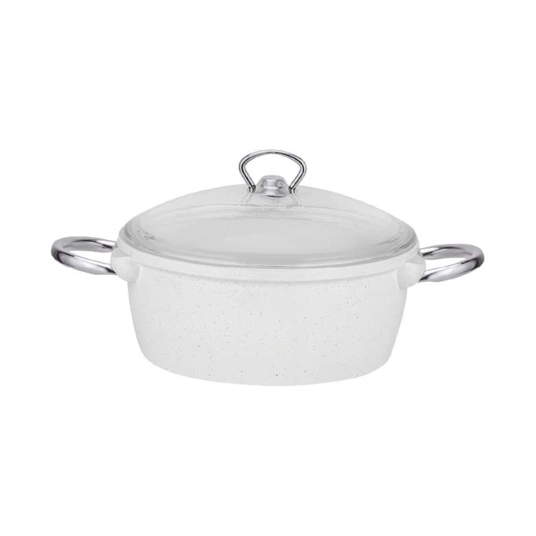 Aksu Casting Deep Pot 24 Cm - White