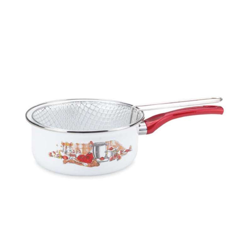 Enamel Frying Pan White