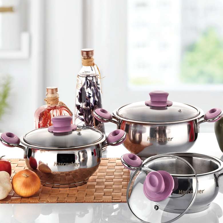 Hascevher Begonia Cookware Set 6 Pcs.