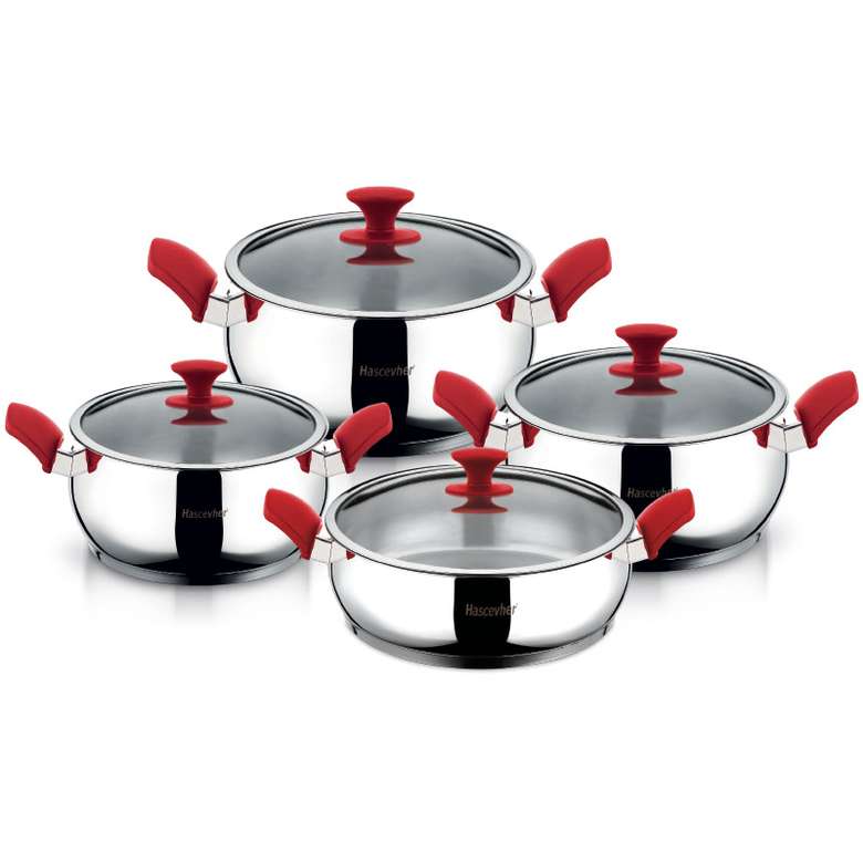 Hascevher Magnolia Cookware Set 8 Pieces