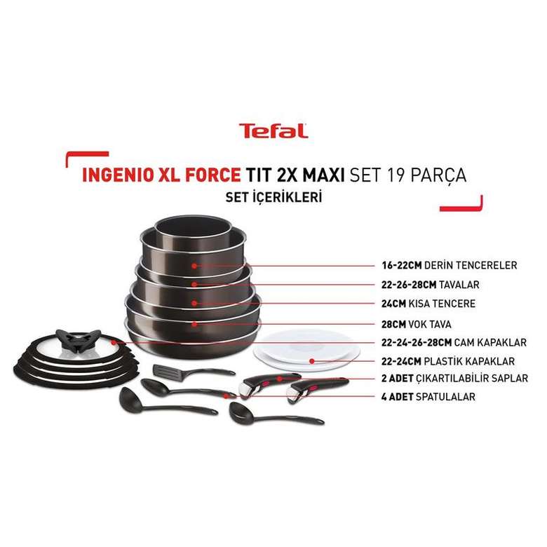 Tefal Ingenio XL Force Titanium 2X Maxi Set 19 Pcs