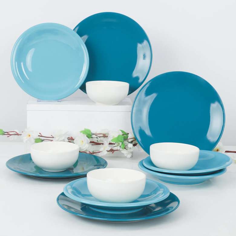 Keramika Aegean Degrade Blue Dinnerware 12 Pieces for 4 Persons