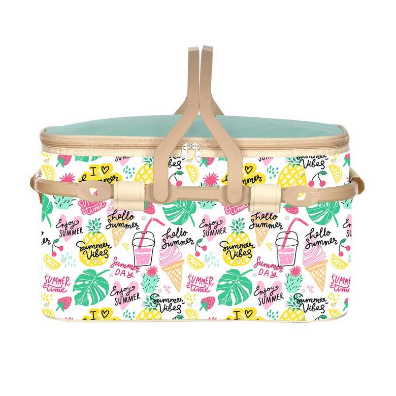 Insulated Bag Picnic Bag Pink Green