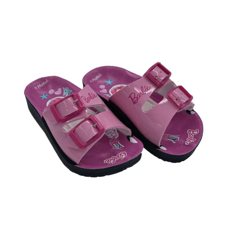 Licensed Kids Double Buckled Slippers Light Blue Pink