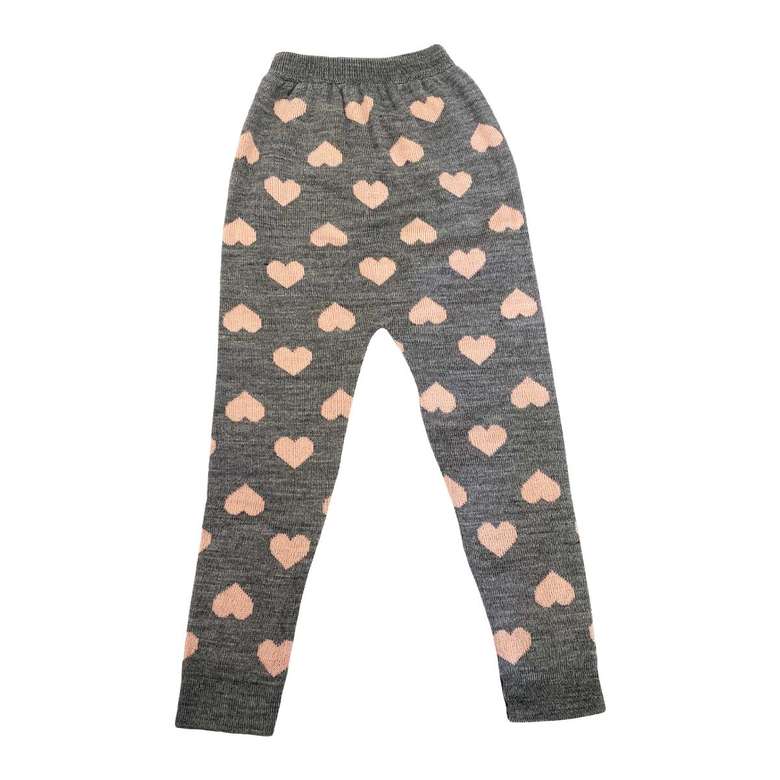 Kids Patterned Knitwear Leggings Gray Pink