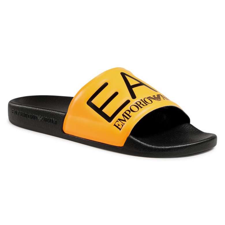 Emporio Armani Sea Word Sliders Mens Black Slippers