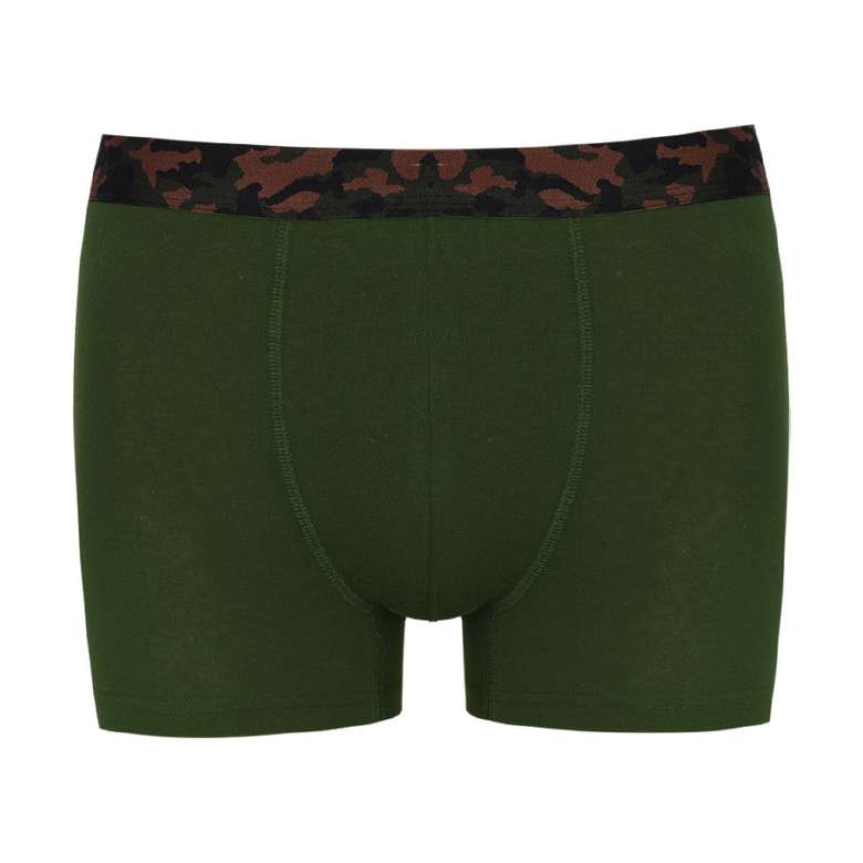 Silk & Blue Men's Camouflage Elastic Boxer Dark Green