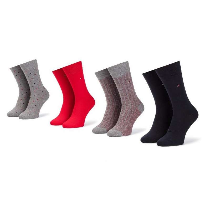 Tommy Hilfiger 4-pack Men's Socks Red-Grey, 39-42