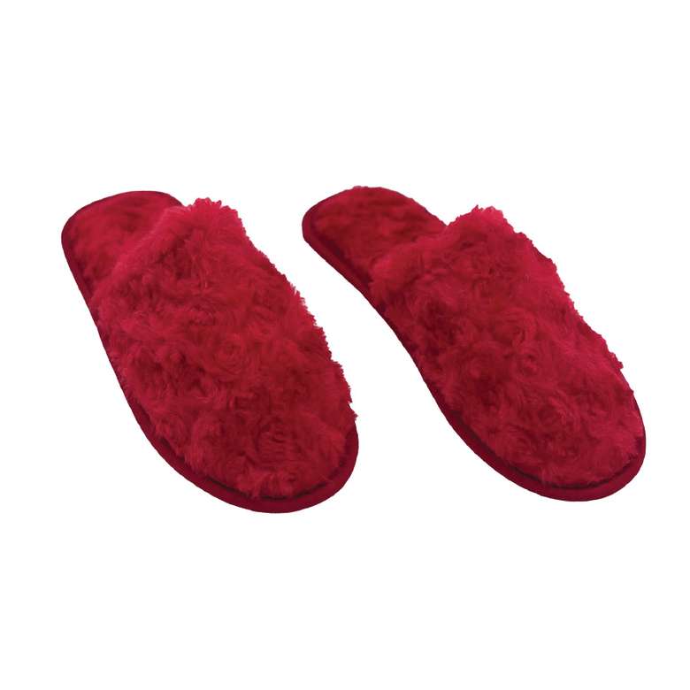 Women's Plush Slippers Claret Red