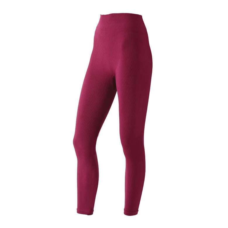 Silk & Blue Women's Ribbed Gathering Leggings Claret Red