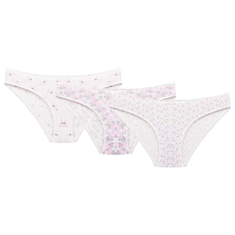 Women's Patterned Slip 3 Pack White Plum