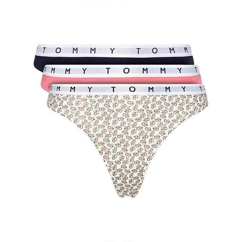 Tommy Hilfiger UW0UW02521-0VU Women's 3-Piece Panties White-Pink-Navy Blue