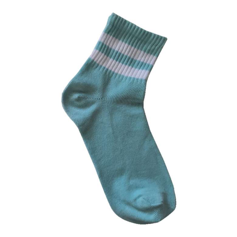 Women's Half Ankle Socks Turquoise White Black