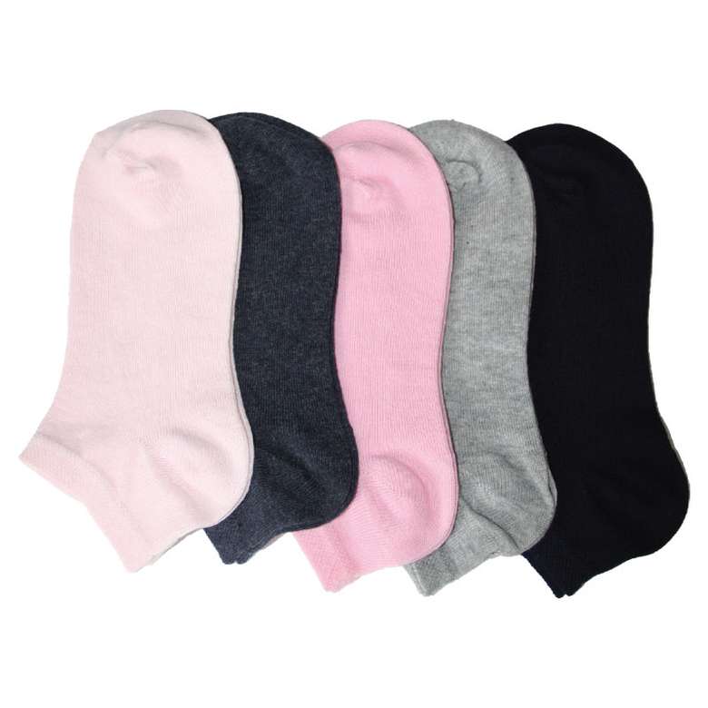 Silk & Blue Women's Booties Socks 5 Pack Pink