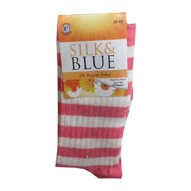 Silk & Blue Women's Socks 2 Pack Coral