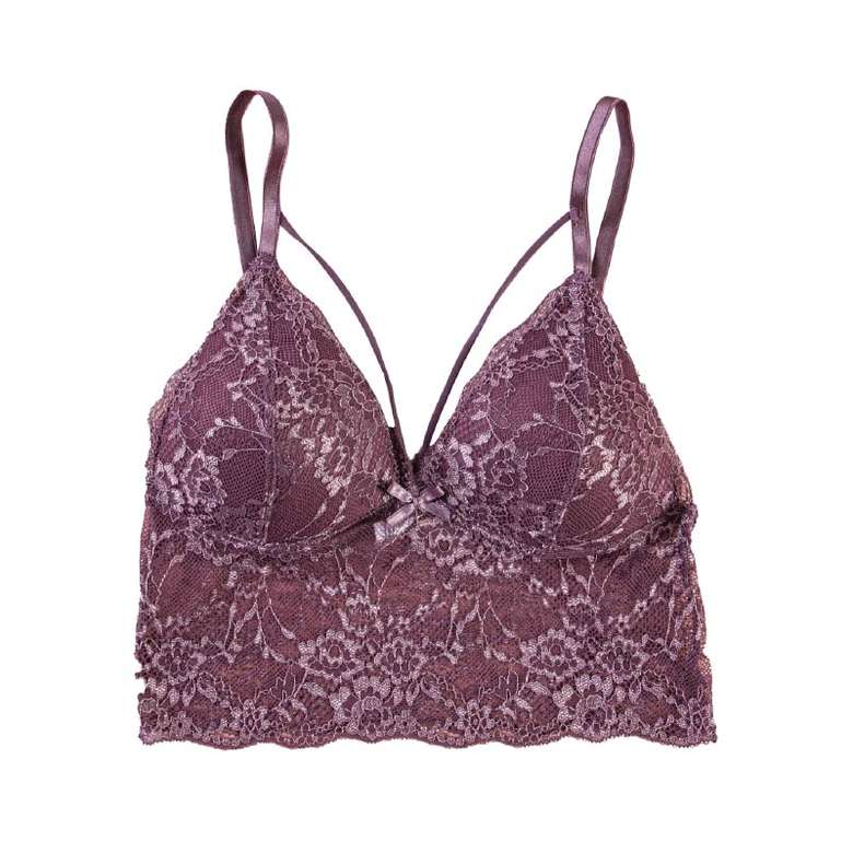 Silk & Blue Lace Women's Bralet Purple