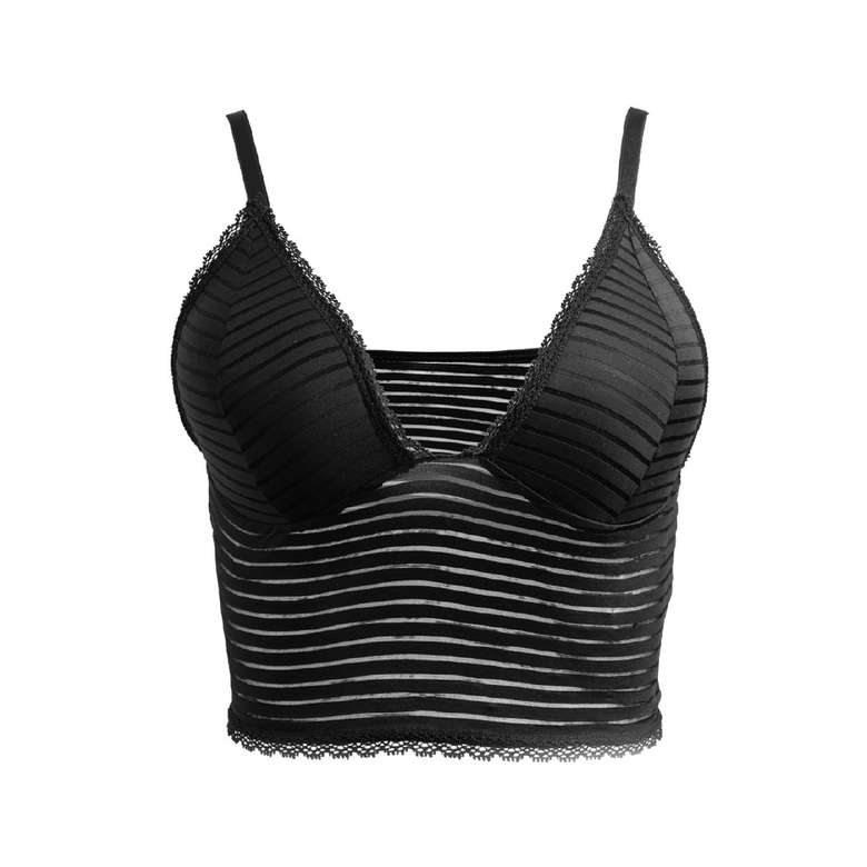 Silk & Blue Women's Striped Bustier Black