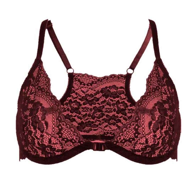 Silk & Blue Women's Lace Underwire Bra Red