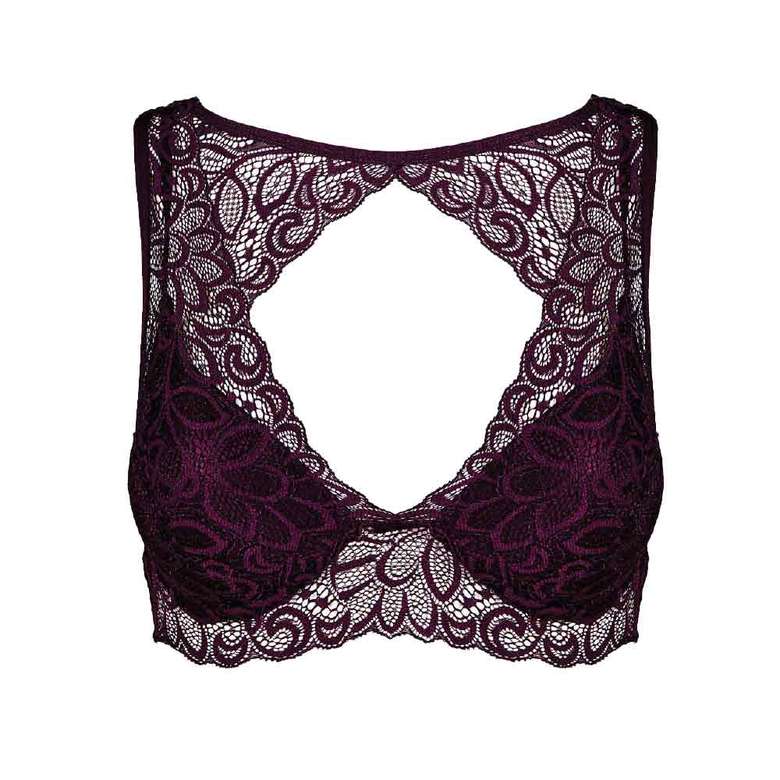 Silk & Blue Women's Lace Bralet Claret Red