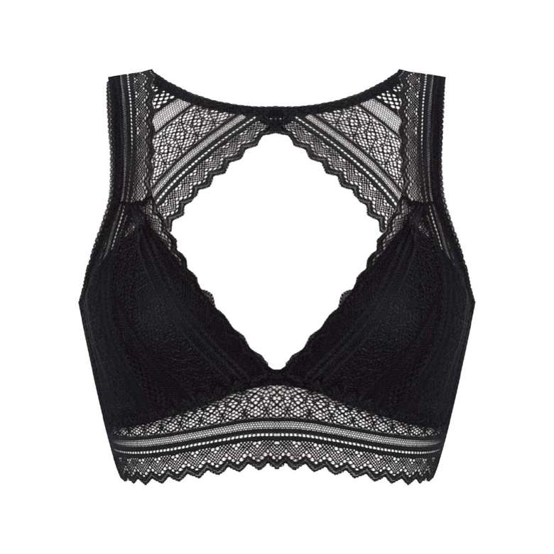 Silk & Blue Women's Lace Bralette Black