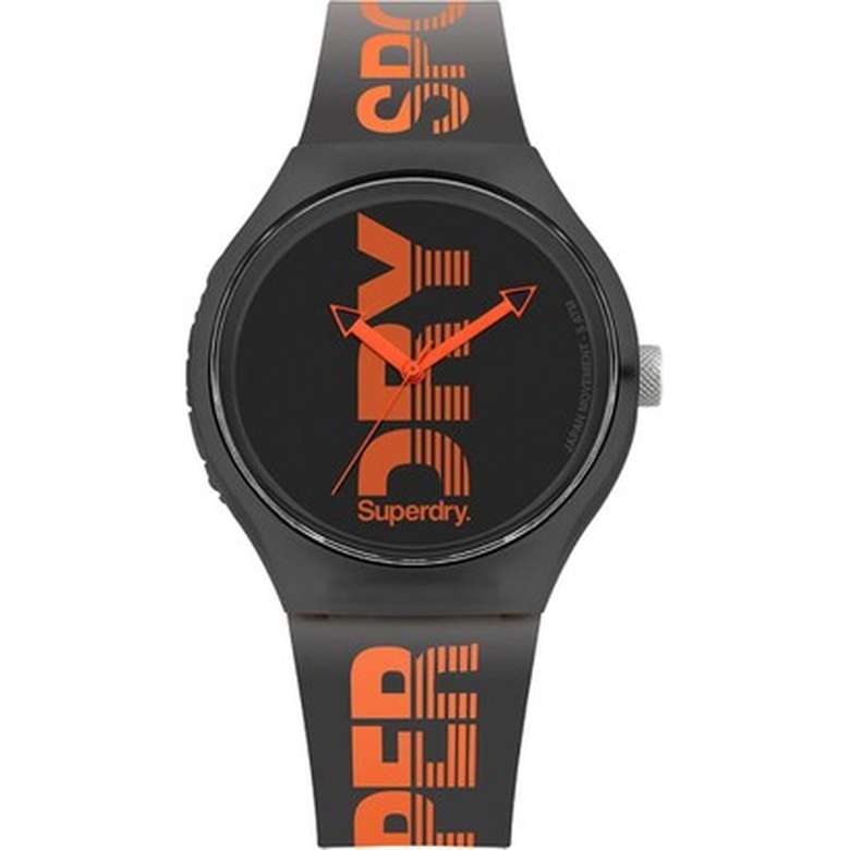 Superdry SYG189BO Men's Wristwatch Black Orange