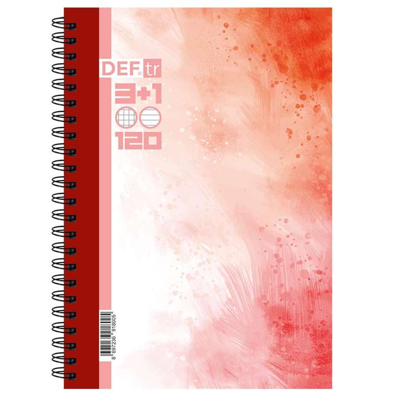 A6 120 Sheets 3+1 Spiral Notebook Purple Coral