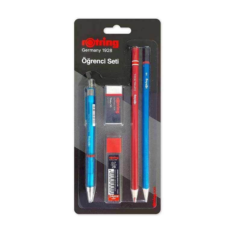 Rotring Pen Set, Visuclick 07 nib, 2B nib, eraser, pencil, red stylus