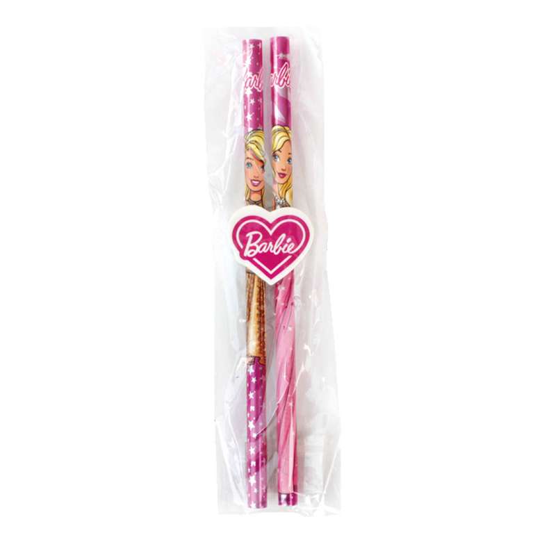 Barbie Licensed Set of 2 Pencils and Erasers