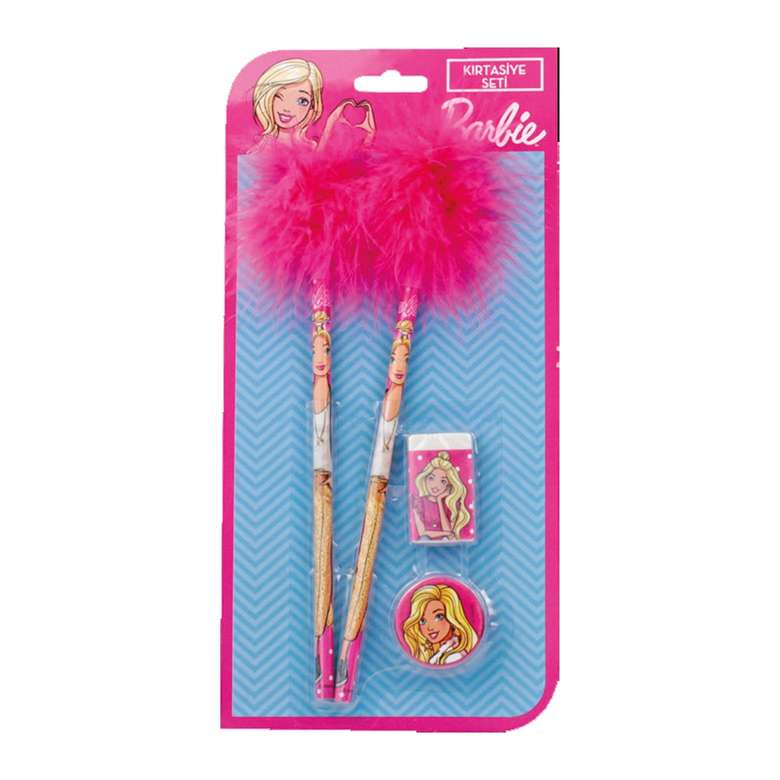 Barbie Licensed Feather Pencil Eraser Sharpener Set