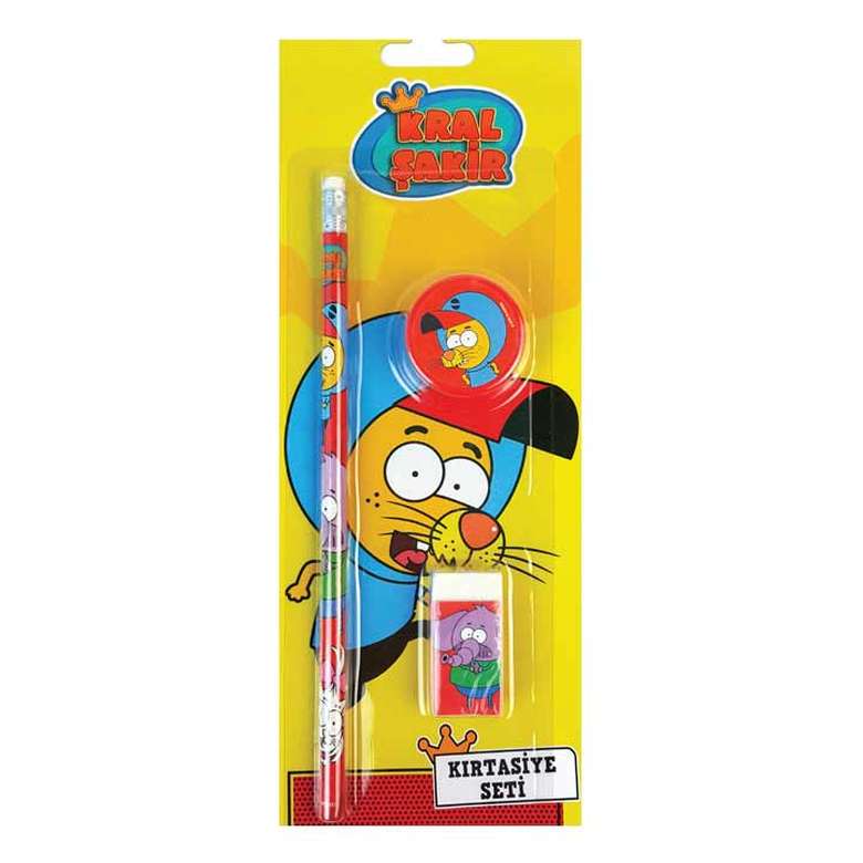 Licensed Set of 2 Pens+Erasers Yellow