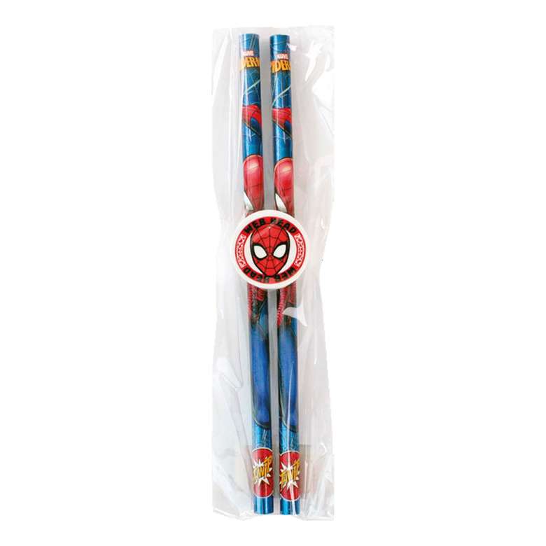 Spiderman Licensed Set of 2 Pencils and Erasers