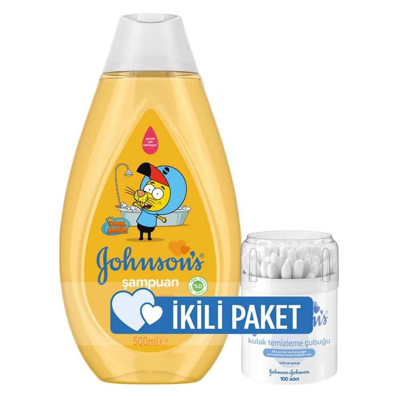 Johnson's Baby Shampoo 500 Ml+Ear Stick 100 Pcs 1 Piece