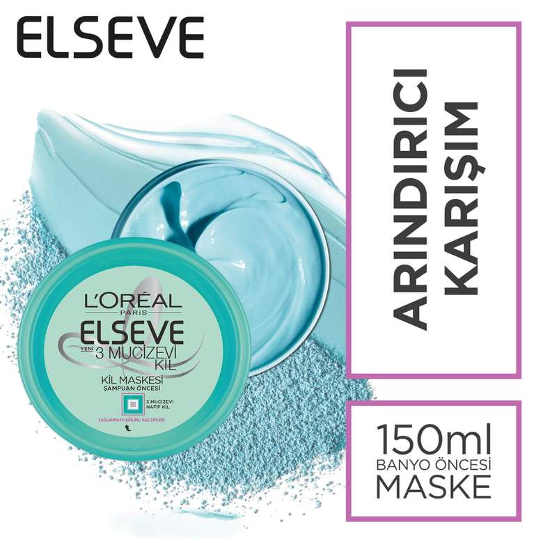 Elseve 3 Miraculous Clay Masks Before Shampoo - Purifying