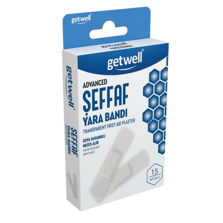 Getwell Advanced Band-Aid 15 Pieces Transparent