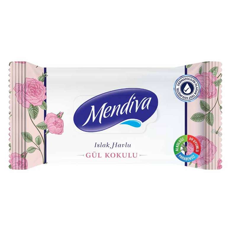 Mendiva Rose Scented 60 Sheets Wet Wipes